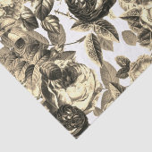 Elegant  Zwart Wit Rozen Beige Tissuepapier (Detail)