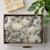 Elegant  Zwart Wit Rozen Beige Tissuepapier (Geschenk)