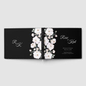 Elegant Zwart Wit Rozen Bruiloft Gastenboek (Volledig)