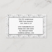 Elegant zwart-wit rozenontwerp visitekaartje (Achterkant)