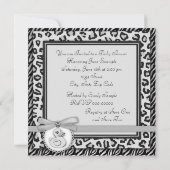 Elegant zwart-wit Rubber Eend Baby shower Kaart (Achterkant)