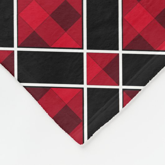 Elegant zwart-wit ruitvormig patroon fleece deken (Hoek)