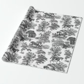 Elegant  Zwart Wit Rustiek Paarden Toile Cadeaupapier (Uitgerold)