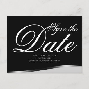 Elegant zwart-wit Save the Date Briefkaart