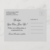 Elegant zwart-wit Save the Date Briefkaart (Achterkant)