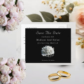 Elegant zwart-wit Save The Date Briefkaart