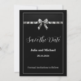 Elegant zwart-wit Save the date design Kaart