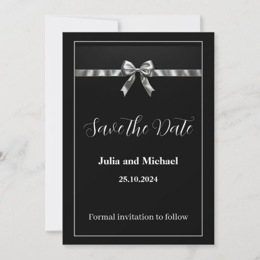 Elegant zwart-wit Save the date design Kaart (Voorkant)