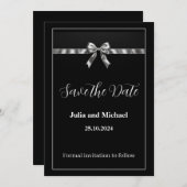 Elegant zwart-wit Save the date design Kaart (Voorkant / Achterkant)