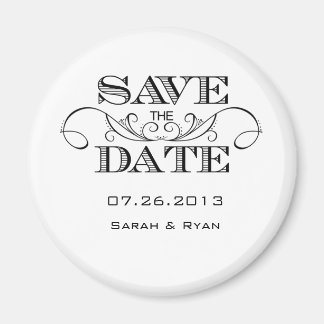 Elegant Zwart-wit Save the Date Magnet