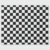 Elegant zwart-wit schaakbord cadeaupapier (Vlak)