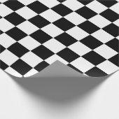 Elegant zwart-wit schaakbord cadeaupapier (Hoek)