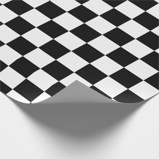 Elegant zwart-wit schaakbord cadeaupapier (Hoek)