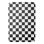 Elegant zwart-wit schaakbordpatroon badmat (Voorkant Verticaal)
