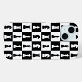 Elegant zwart-wit schaakpatroon Case-Mate iPhone case (Achterkant (horizontaal))