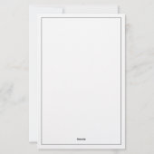 Elegant zwart-wit schrift monogram briefpapier (Achterkant)