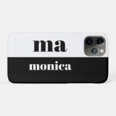 Elegant zwart-wit schrift monogram initiaal Case-Mate iPhone case (Achterkant (horizontaal))