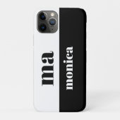 Elegant zwart-wit schrift monogram initiaal Case-Mate iPhone case (Achterkant)