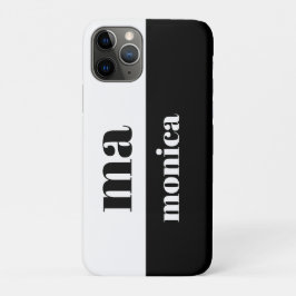 Elegant zwart-wit schrift monogram initiaal Case-Mate iPhone case