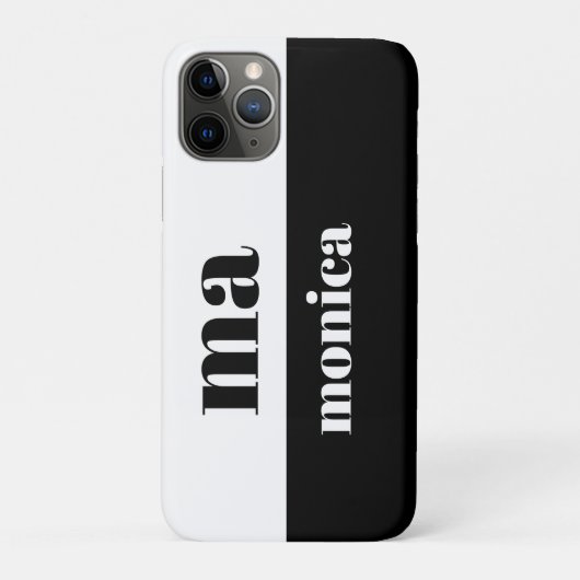 Elegant zwart-wit schrift monogram initiaal Case-Mate iPhone case (Achterkant)