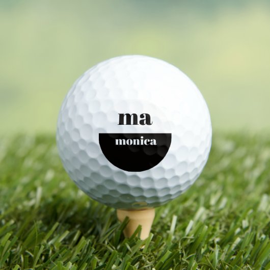 elegant zwart-wit schrift monogram initiaal golfballen (Insitu Shirt)