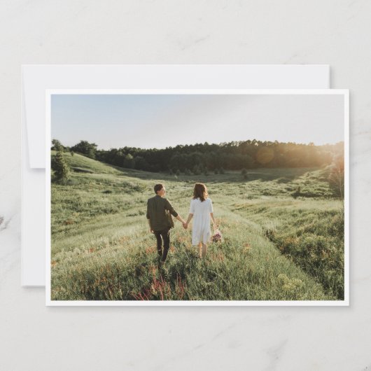 Elegant Zwart & Wit Script 2 Foto Opslaan van de D Kaart (Achterkant)