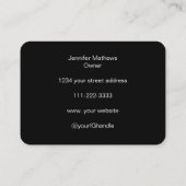 Elegant zwart wit script 3 foto make-up visitekaartje (Achterkant)