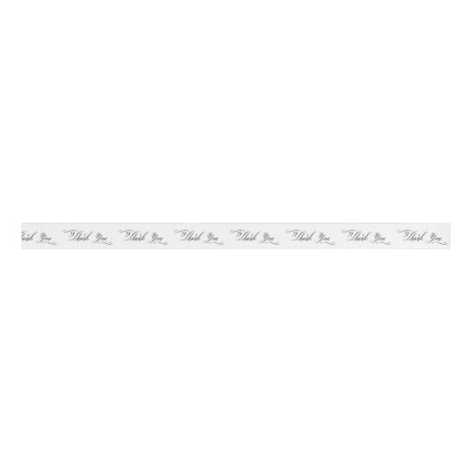 Elegant zwart-wit script bedankt grosgrain lint (Voorkant)