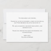 Elegant Zwart & Wit Script bruiloft Bedankkaart (Achterkant)