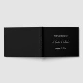 Elegant Zwart Wit Script Bruiloft Gastenboek (Volledig)