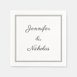 Elegant zwart-wit script bruiloft servet