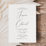 Elegant Zwart & Wit Script bruiloft uitnodiging<br><div class="desc">Elegante Black & White Script bruiloft uitnodiging Zie bijpassend collectie in onze Niche en Nest Store</div>