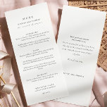 Elegant zwart wit Script Dubbele Side Wedding Menu<br><div class="desc">Elegant zwart-wit Script Wedding Menu Dubbelzijdig met achterbericht op de kaart</div>