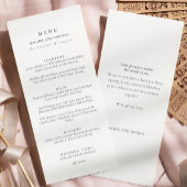 Elegant zwart wit Script Dubbele Side Wedding Menu
