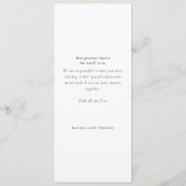 Elegant zwart wit Script Dubbele Side Wedding Menu (Achterkant)