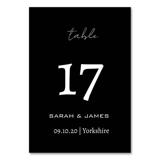 Elegant zwart-wit script gepersonaliseerd kaart (Achterkant)