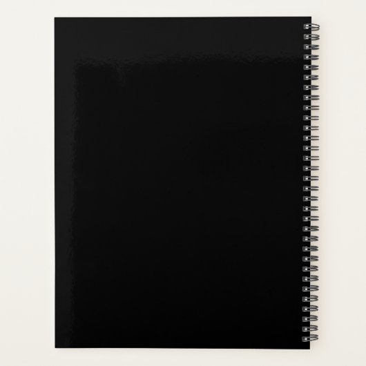 Elegant zwart-wit script Initiaal Monogram Planner (Achterkant)