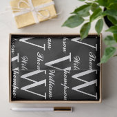 Elegant zwart-wit script kalligrafie monogram tissuepapier (Geschenk)