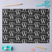 Elegant zwart-wit script kalligrafie monogram tissuepapier (Craft)