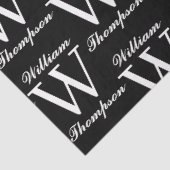 Elegant zwart-wit script kalligrafie monogram tissuepapier (Detail)