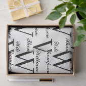 Elegant zwart-wit script kalligrafie monogram tissuepapier (Geschenk)