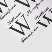 Elegant zwart-wit script kalligrafie monogram tissuepapier (Detail)