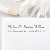 Elegant zwart wit script klassiek chic address etiket (Insitu)
