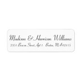 Elegant zwart wit script klassiek chic address etiket (Voorkant)