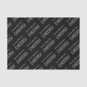 Elegant zwart wit script naam tissuepapier (Voorkant)