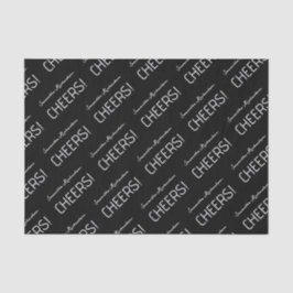 Elegant zwart wit script naam tissuepapier