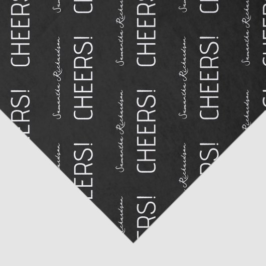 Elegant zwart wit script naam tissuepapier (Detail)