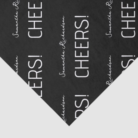 Elegant zwart wit script naam tissuepapier (Detail)