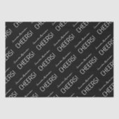 Elegant zwart wit script naam tissuepapier (Voorkant)