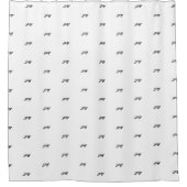 Elegant zwart-wit script name monogram douchegordijn (Voorkant)